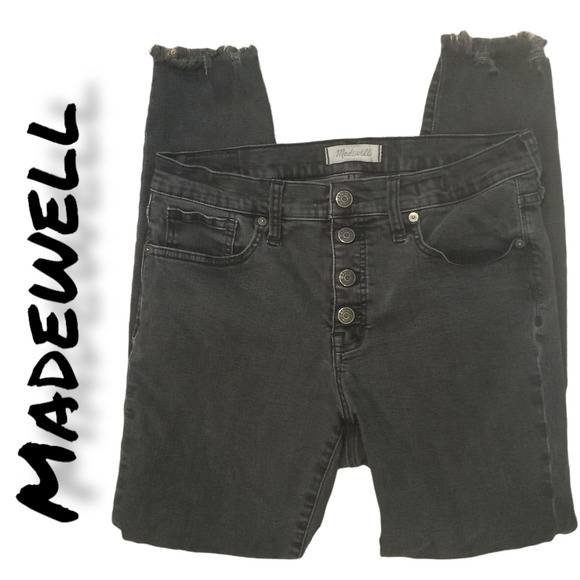 Madewell Denim - Madewell Black Button Fly High Rise Skinny Jeans